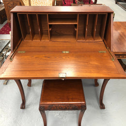 Beautifully carved Small Desk and stool