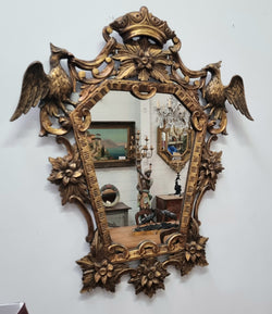 Interesting Italian Gilt Decorative Framed Mirror Featuring Birds | Antique & Vintage | Moonee Ponds Antiques | Australia Wide Delivery