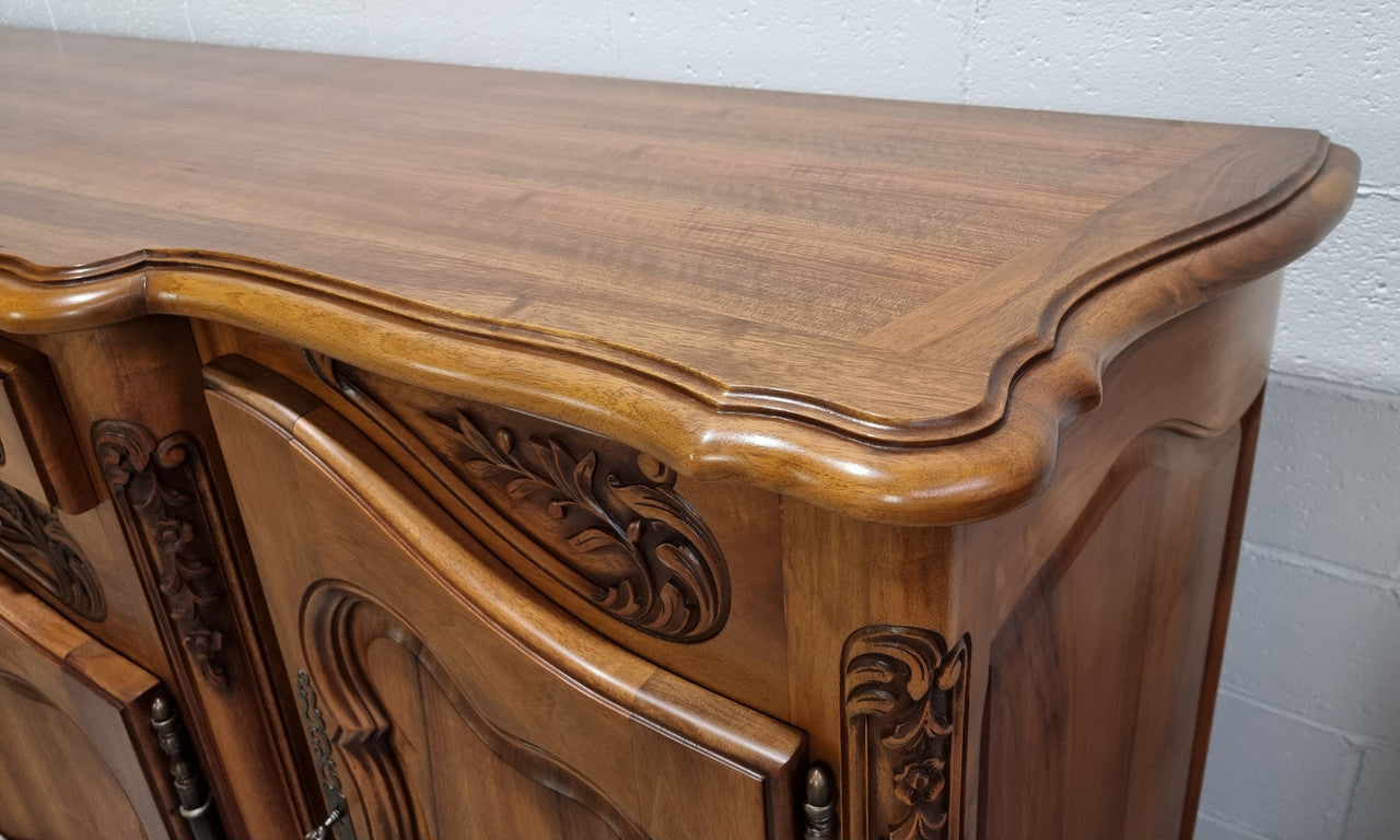 Amazing Grand Louis XV Style Walnut Four Door Beautifully Carved Sideboard | Antique & Vintage | Moonee Ponds Antiques | Australia Wide Delivery