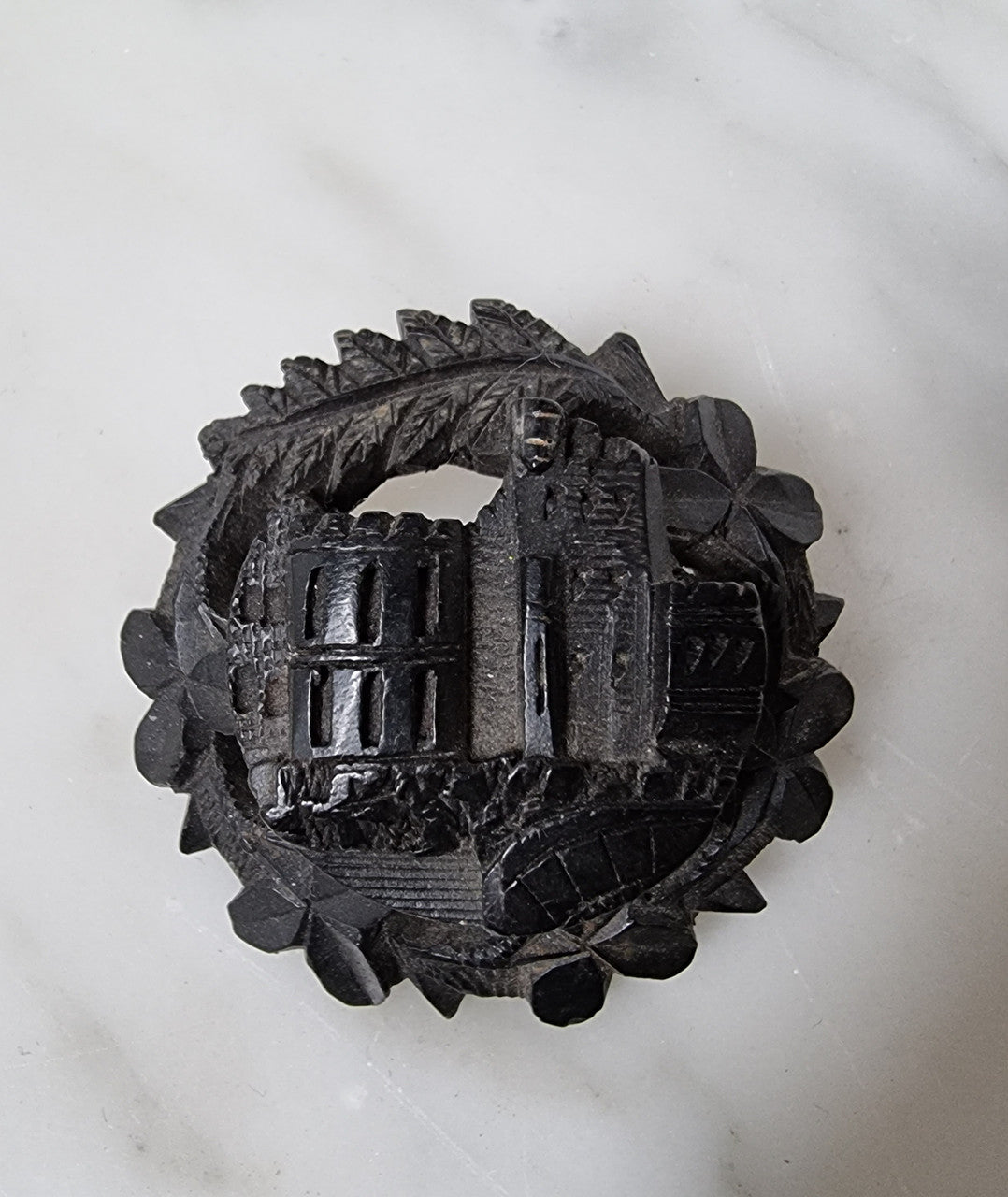 Victorian Whitby Jet Mourning Brooch