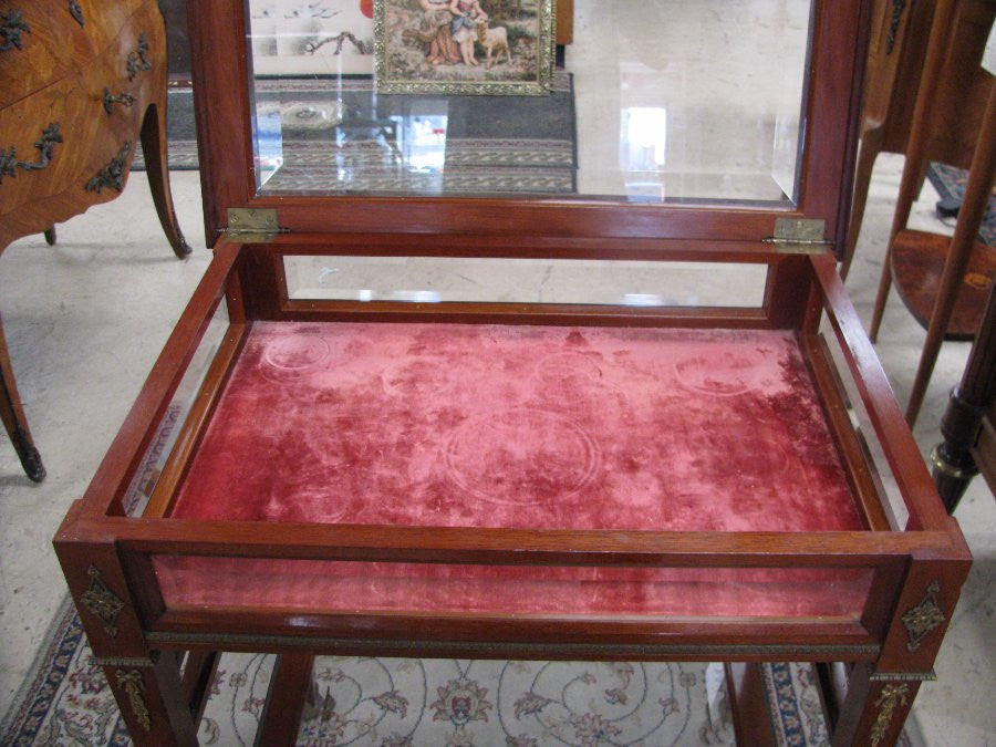 Glass Top Mahogany Display Cabinet