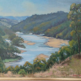 Framed Landscape Oil On Board Painting of Bega River