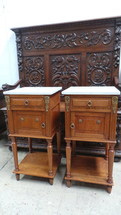 Pair of French Oak Bedside Cabinets-8 | Antique & Vintage | Moonee Ponds Antiques | Australia Wide Delivery