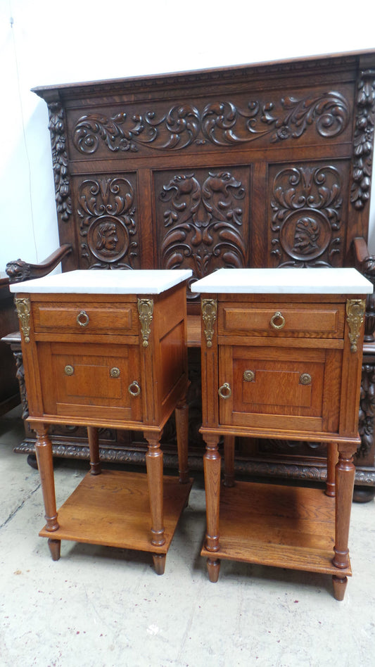 Pair of French Oak Bedside Cabinets-8