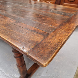 Striking Reclaimed Timber Rustic Oak Farmhouse Table