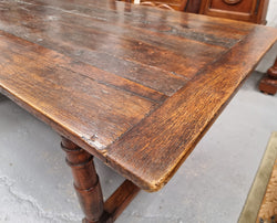 Striking Reclaimed Timber Rustic Oak Farmhouse Table | Antique & Vintage | Moonee Ponds Antiques | Australia Wide Delivery