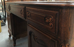 French Oak Louis XV Style Partners Desk | Antique & Vintage | Moonee Ponds Antiques | Australia Wide Delivery