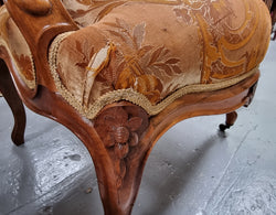 Pair of Amazing Louis XV Style Walnut & Tapestry Fauteuils | Antique & Vintage | Moonee Ponds Antiques | Australia Wide Delivery
