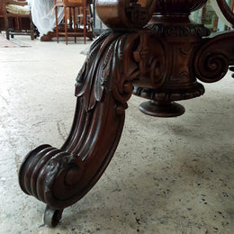 French Flame Mahogany Napoleon III Style Centre Table