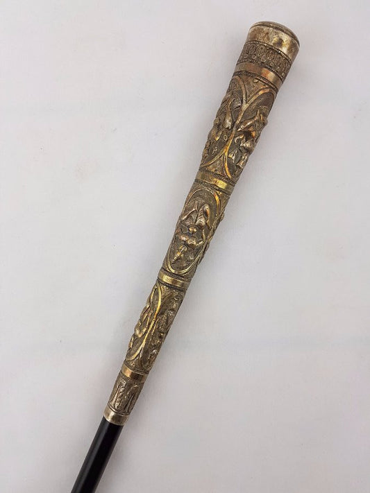 Decorative Silver Top Walking Stick