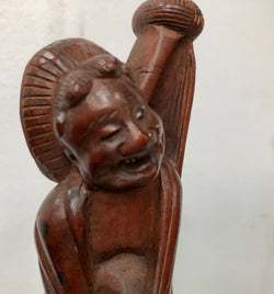 Vintage Chinese Carved Rosewood Figure On Wood Stand | Antique & Vintage | Moonee Ponds Antiques | Australia Wide Delivery