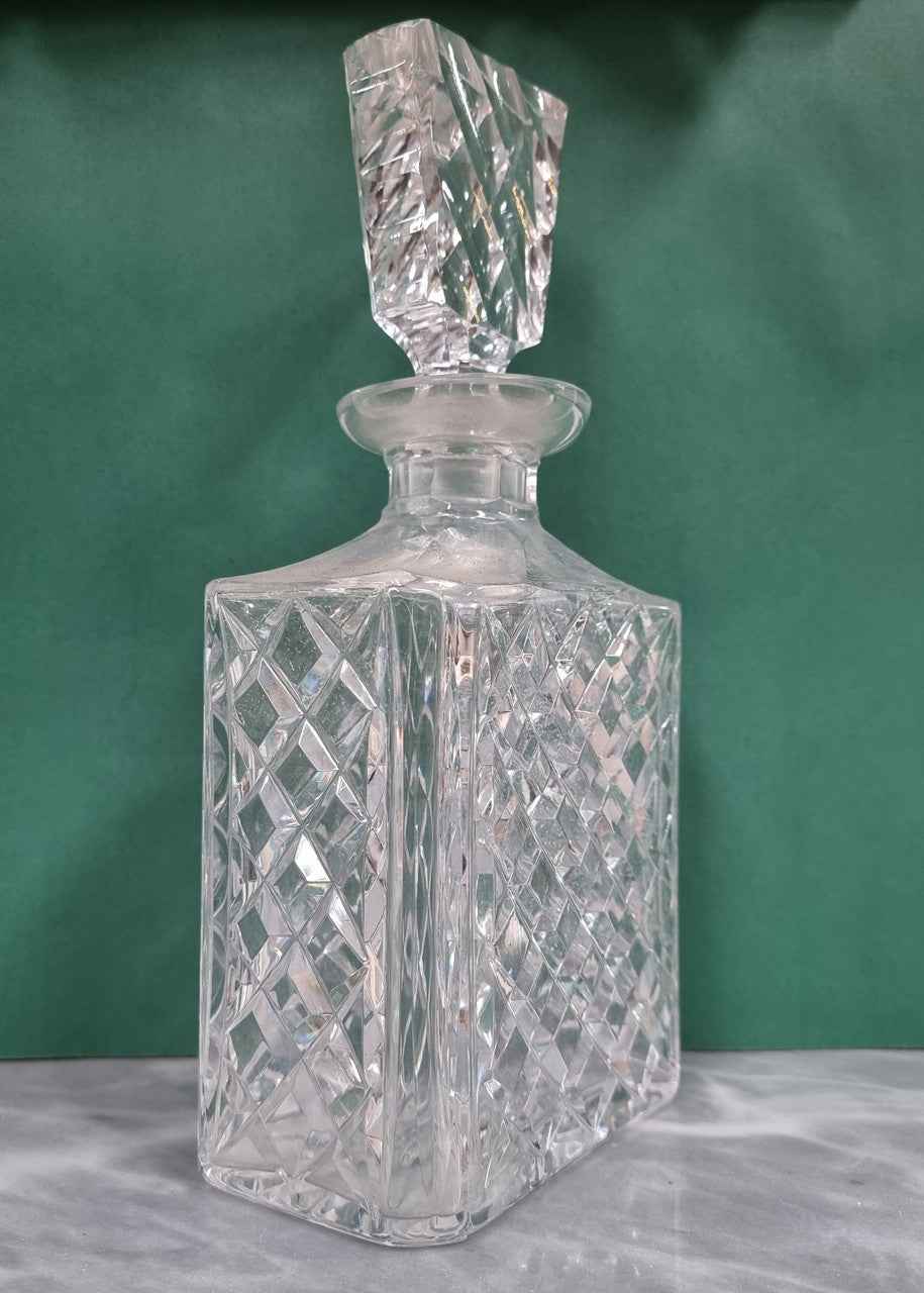 Vintage Heavy Cut Crystal Decanter & Stopper