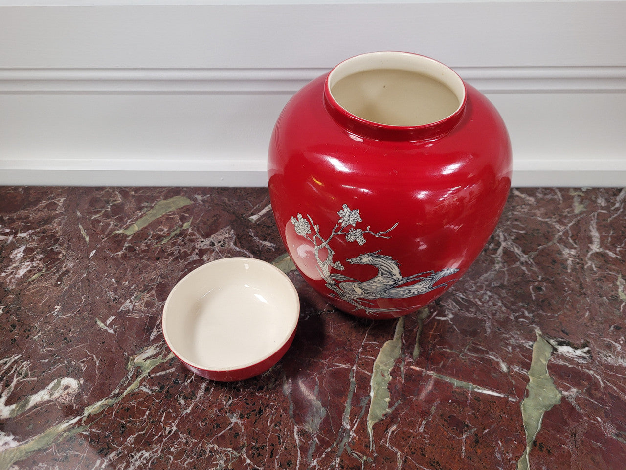 Crown Devon Ginger Jar “Pegasus Horse" | Antique & Vintage | Moonee Ponds Antiques | Australia Wide Delivery