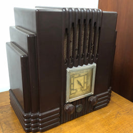 AWA 'The Fisk Radiolette' Empire State radio made from Bakelite. In original untouched condition, please note the power cord has been cut.
