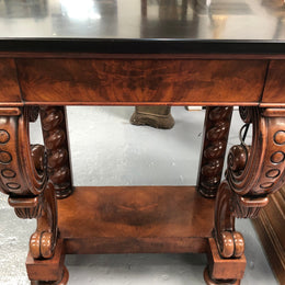 Antique French Flame Mahogany Console Table