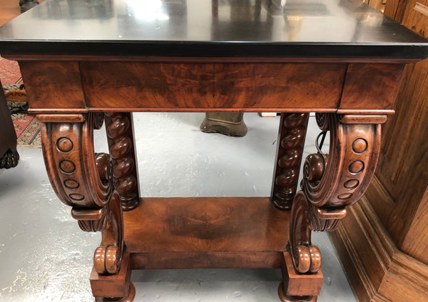 Antique French Flame Mahogany Console Table
