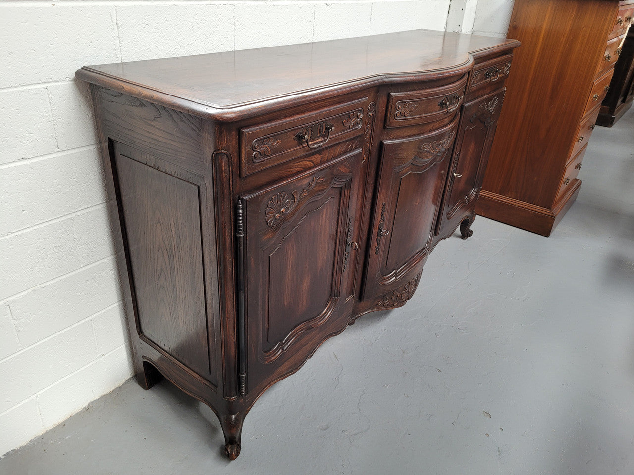 French Dark Oak Three Door & Three Drawer Sideboard | Antique & Vintage | Moonee Ponds Antiques | Australia Wide Delivery