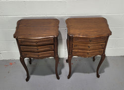 Louis XV Style Oak Bedside Cabinets With Three Drawers | Antique & Vintage | Moonee Ponds Antiques | Australia Wide Delivery