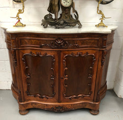 Antique French Figured Walnut Marble Top Buffet | Antique & Vintage | Moonee Ponds Antiques | Australia Wide Delivery