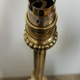 Edwardian Brass and Cast Iron Standard Lamp with Shade