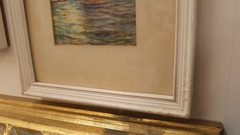 A lovely pair of framed watercolor paintings signed by Australian artist Harold Dalton Hall. In good original condition.
