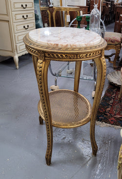 Stunning Louis XV Style Two Tier Marble Topped Gilt Lamp-Side Table | Antique & Vintage | Moonee Ponds Antiques | Australia Wide Delivery