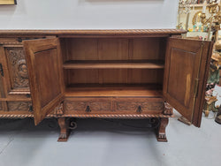 Large French Oak Renaissance Style 4 Door Sideboard-Buffet | Antique & Vintage | Moonee Ponds Antiques | Australia Wide Delivery