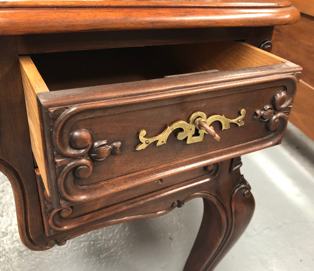 Antique French Walnut & Parquetry Top Louis XV Style Partners Desk | Antique & Vintage | Moonee Ponds Antiques | Australia Wide Delivery
