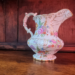 Hammersley England “Dresden Sprays” footed jug. Beautifully sculptured and decorated with gold detail.