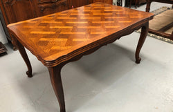 French Oak Louis XV th Style Parquetry Top Extension Table | Antique & Vintage | Moonee Ponds Antiques | Australia Wide Delivery