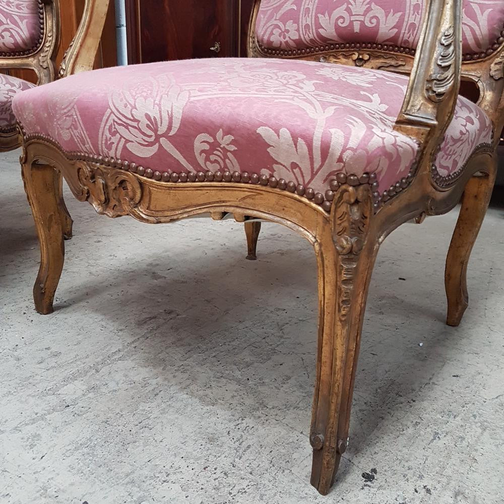 Pair Of French Louis XV Style Fauteuil