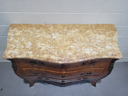 French Three Drawer Marquetry Inlaid Marble Top Commode | Antique & Vintage | Moonee Ponds Antiques | Australia Wide Delivery