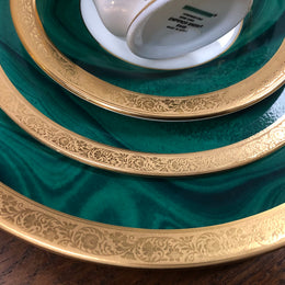 Vintage Sosume Emperor Green Dinner Set