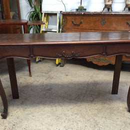 French Parquetry Top Console Table-1