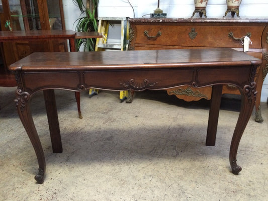 French Parquetry Top Console Table-1