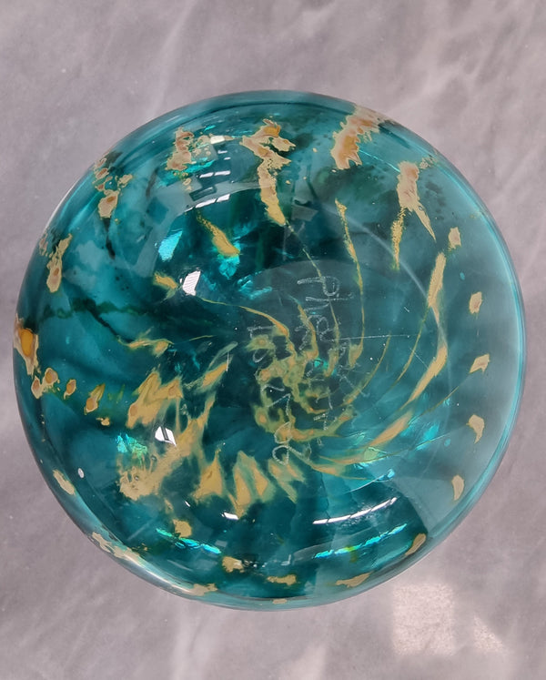 Stunning signed Phoenician glass vase made in Malta and still has original sticker. It is in good condition with no chips or cracks.