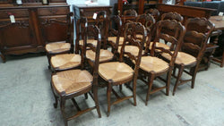 Set of 12 French Oak Ladder Back Chairs | Antique & Vintage | Moonee Ponds Antiques | Australia Wide Delivery