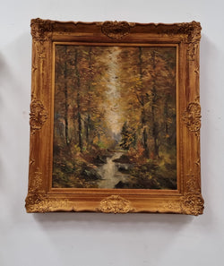 French Signed Oil On Canvas Depicting Impressionist Landscape In Gilt Frame | Antique & Vintage | Moonee Ponds Antiques | Australia Wide Delivery
