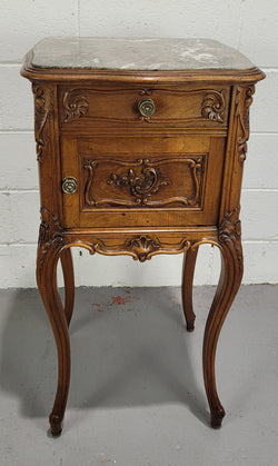 Single Carved French walnut Bedside Cabinet | Antique & Vintage | Moonee Ponds Antiques | Australia Wide Delivery