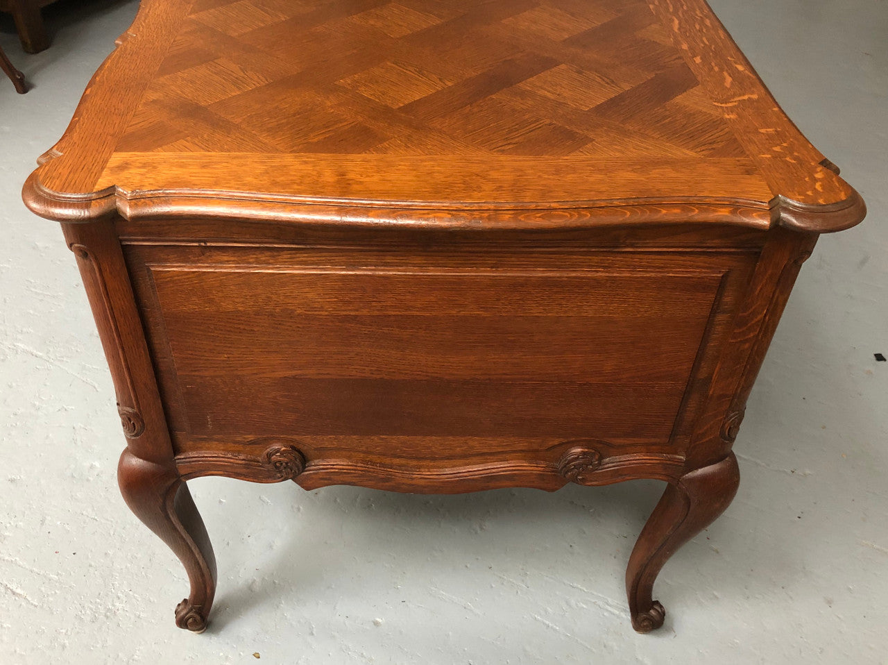 Lovely French oak Louis XVth style desk | Antique & Vintage | Moonee Ponds Antiques | Australia Wide Delivery