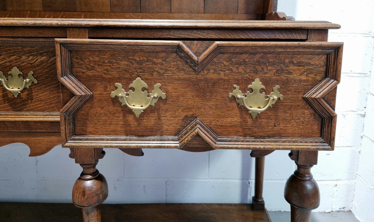 Fabulous Antique Oak Tudor Style Kitchen Dresser | Antique & Vintage | Moonee Ponds Antiques | Australia Wide Delivery