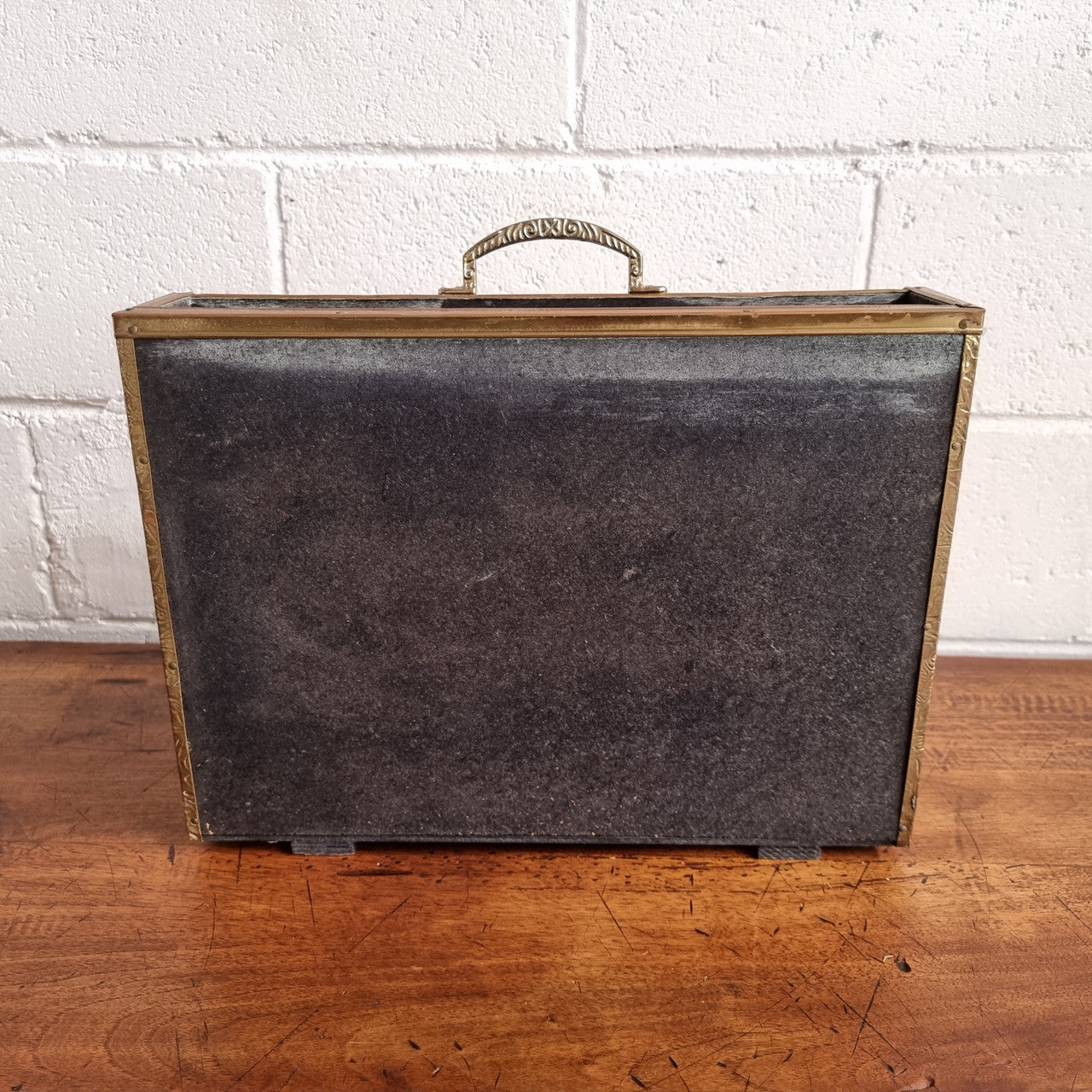 Vintage Brass Repousse Hammered Magazine Holder Rack | Antique & Vintage | Moonee Ponds Antiques | Australia Wide