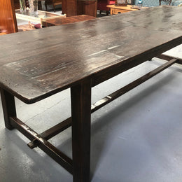 Vintage Rustic Reclaimed Fruit Wood Farmhouse Dining Table