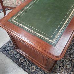 French 19th Century Walnut Pedestal Desk