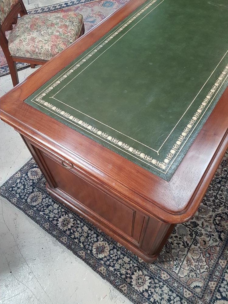 French 19th Century Walnut Pedestal Desk