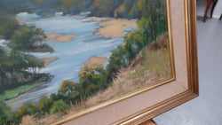 Framed Landscape Oil On Board Painting of Bega River | Antique & Vintage | Moonee Ponds Antiques | Australia Wide Delivery