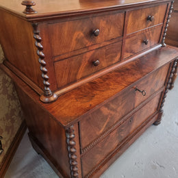 Rare Georgian Flame Mahogany Miniature Chest on Chest