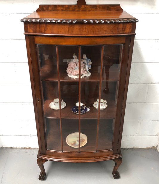 Walnut Chippendale Style Display Cabinet