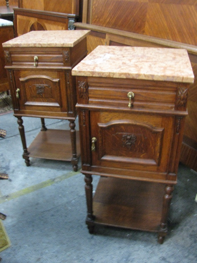 Pair Of Lovely French Oak Bedsides | Antique & Vintage | Moonee Ponds Antiques | Australia Wide Delivery