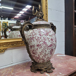Large Attractive Ceramic Ornamental Lidded Jar with Stunning Ormolu Features